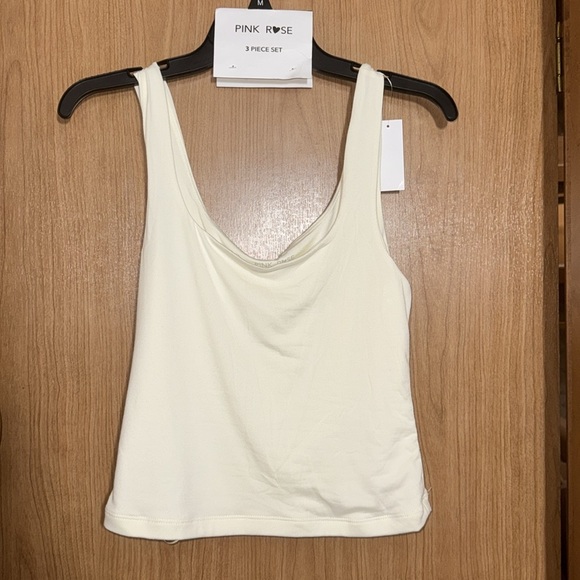 Pink rose, three-piece set new with tags size medium white gray combo - Picture 6 of 9